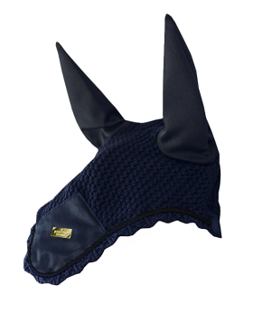 Equestrian Stockholm Ear Net Plain Navy Gold FULL
